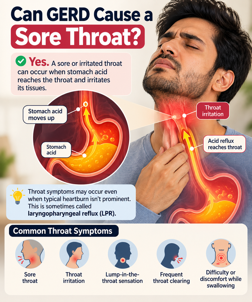 Can GERD Cause a Sore Throat? How Acid Reflux Irritates the Throat and Common Symptoms of Laryngopharyngeal Reflux (LPR)